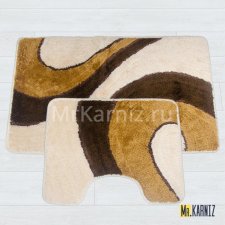 Комплект ковриков для ванной и туалета Линия бежевый